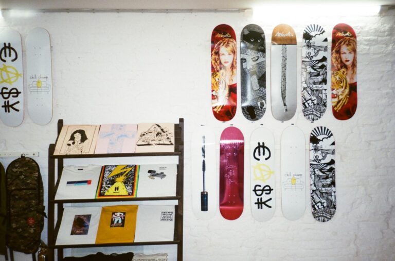 Assorted Skateboard Deck Hanging on Wall